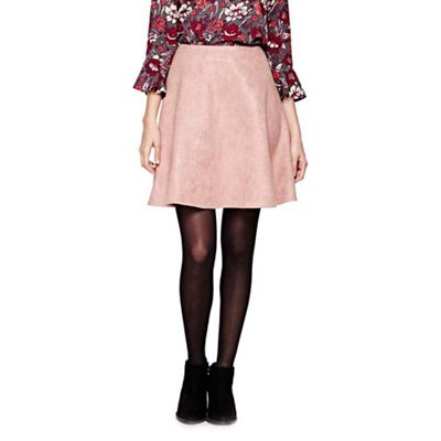 Yumi pink Suedette Flared Skirt